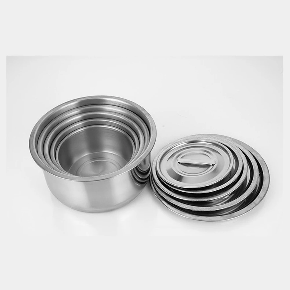 M05K 3Pcs Stainless Steel Soup Pot Stock Pot Set with Lid Kitchenware Stew Pot Cooking Tools Cookware