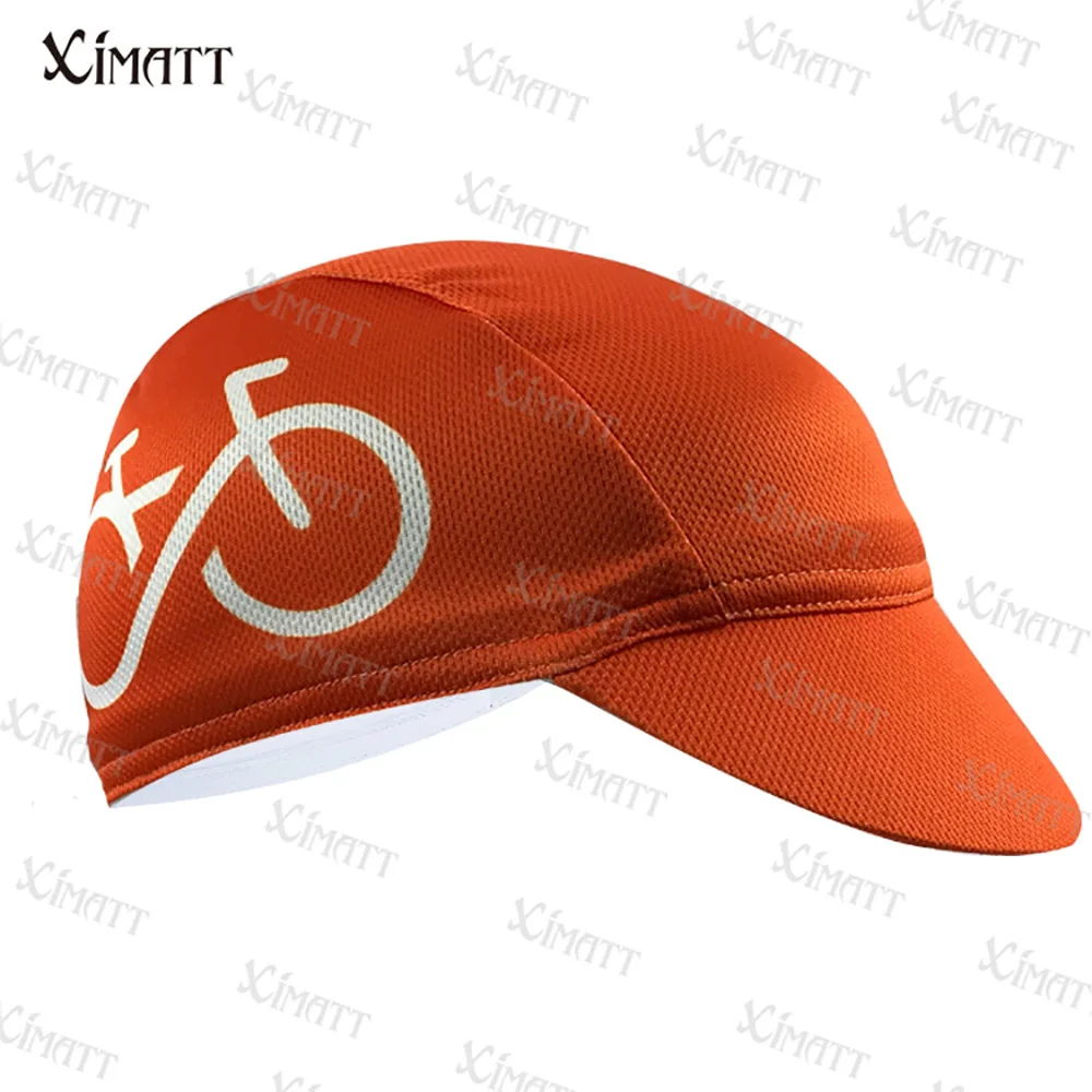 Classic Orange XIMATT Bicycle Patter Polyester Cycling Caps Essential Equipment Bike Hats For Outdoor Road Quick Dry Breathable