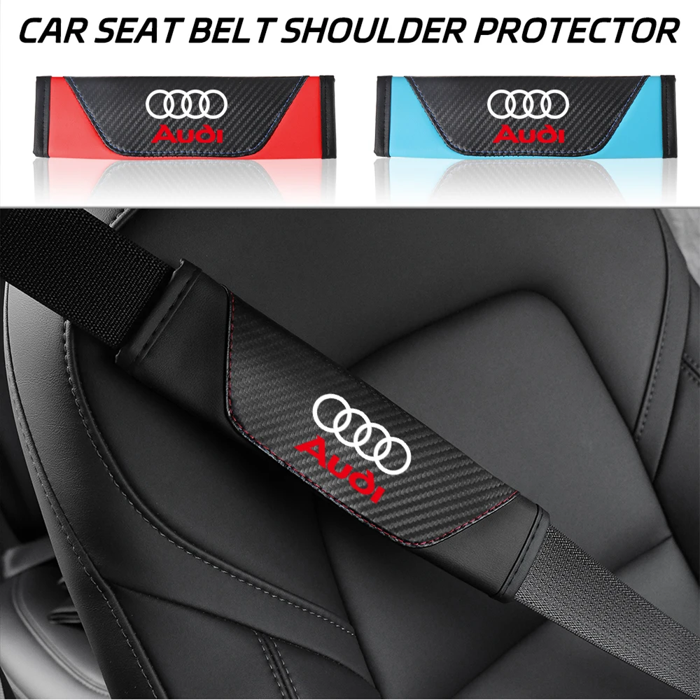 2Pc Car Safety Belt Shoulder Breathable Protection Pad Auto Accessory For Audi Sline A6 C7 A7 Q3 Q5 Q7 S3 RS6 RS7 A1 Car Valve