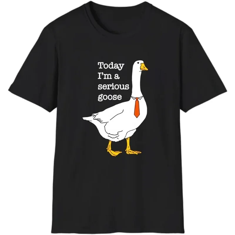 

Today I'm A Serious Goose T-Shirt Silly Goose Shirt Funny Goose Shirt Women Cartoon Short Sleeve Funny T Shirt Women Clothing
