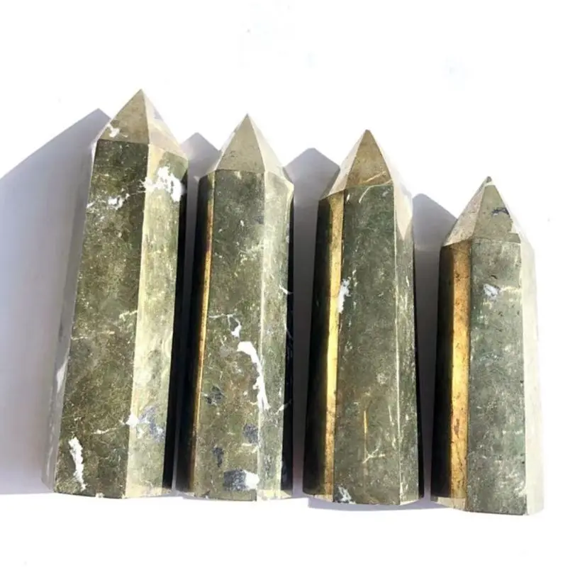 Natural Rare Copper Pyrites Wand Healing Crystals Tower Six Siege Point Minerale Gemstone Obelisk Crystal Point Reiki Chakra