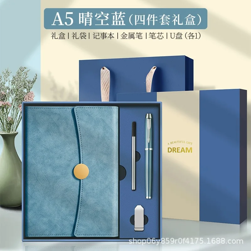 a5-business-tri-fold-notebook-gift-set-with-custom-logo-high-appearance-portable-notepad-for-corporate-office-meeting-premium