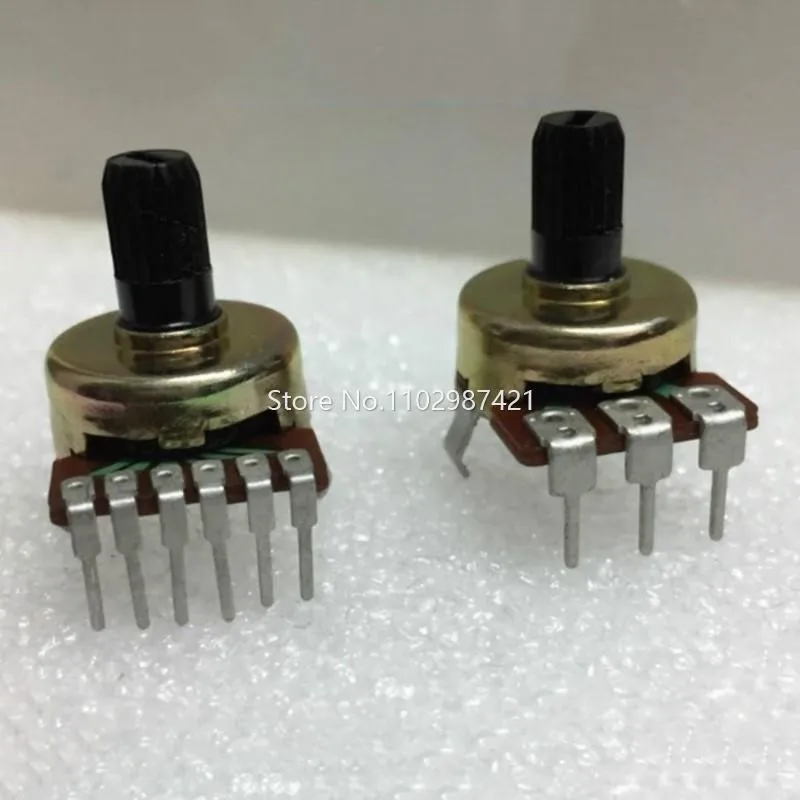 2 Piece E3100 Computer Speaker Amplifier Volume Adjustment Potentiometer 161 Type 6 Pin 3 Pin B10K B100K A10K A50K Handle 10MM