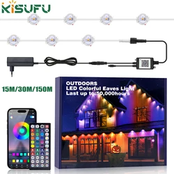 Permanent Outdoor Eaves Lights Waterproof RGB Bluetooth Kit with 25/50/100/150/250 DIY LED Eaves Lights for Christmas Home Decor