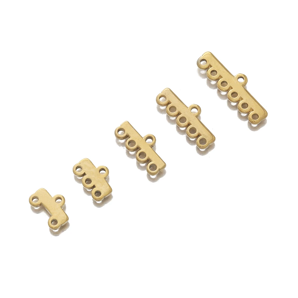 10pcs Stainless Steel Strand End Bar Charms Pendant 2/3/4/5/6 Hole Ends Connector For Diy Necklace Earrings Jewelry Making