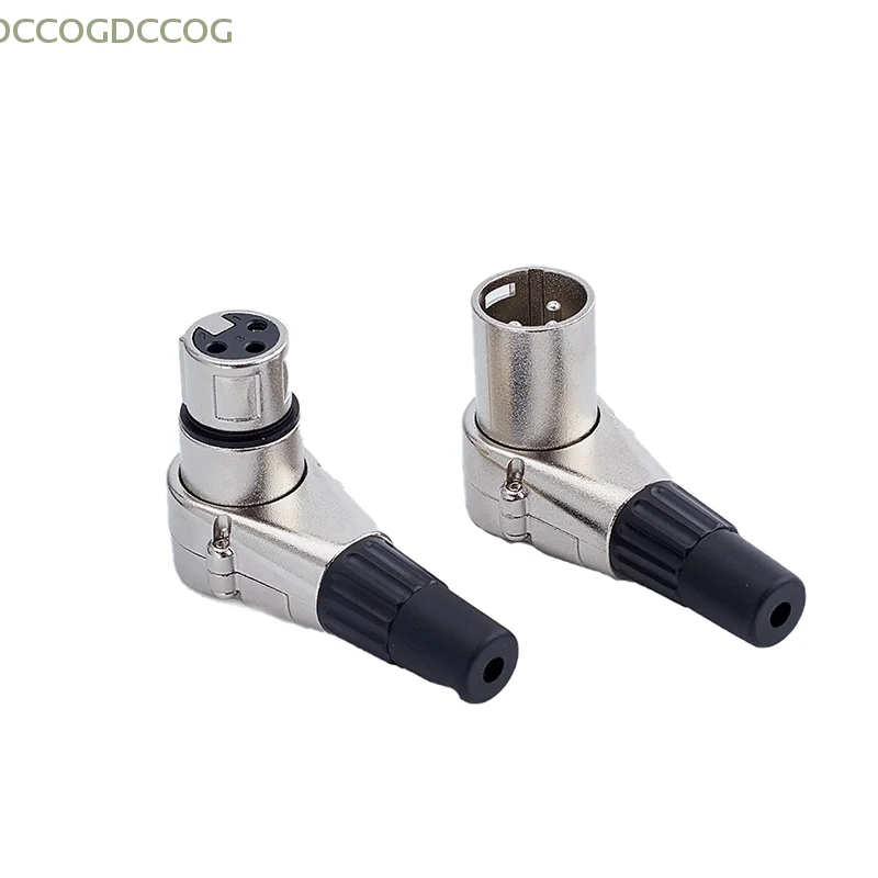 

3Pin Right Angle XLR Connector Male Female Micphone Plug Audio Cable Connector