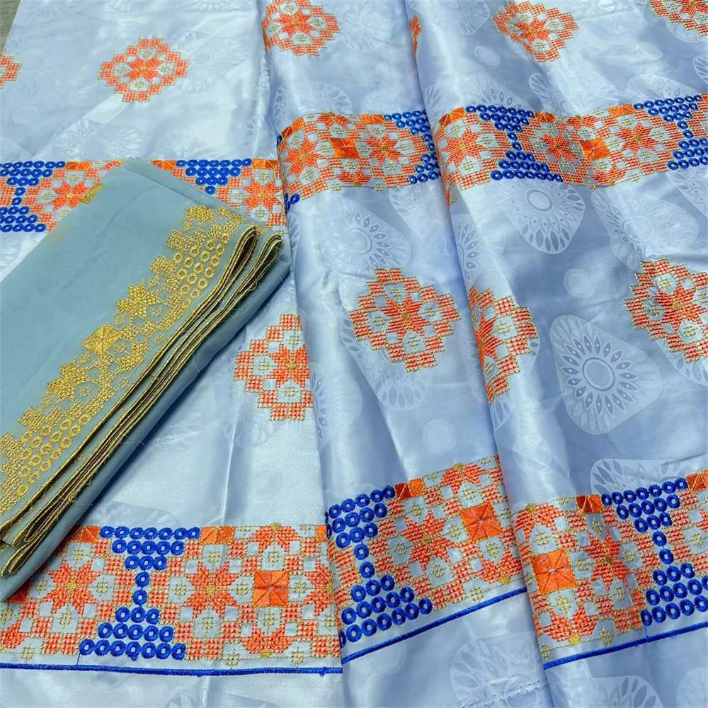 

New Fragrance Design Bazin Riche African Fabric Bazin Brode With Stones Bazin Riche Lace Fabrc High Quality Basin Riche 5+2 Yard