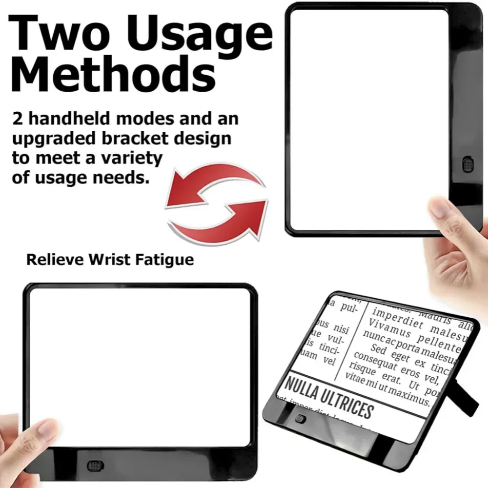 3X Full Page Magnifying Sheet with LED Lights Lightweight Magnifier for Reading Books Kids Seniors Crafts Stamps Maps