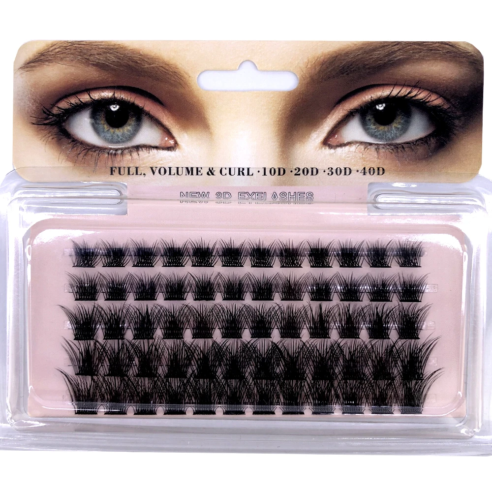 HBZGTLAD Wholesale Soft Ribbon Segmented False Bundles Eyelashes DIY Individual Clusters Lash Extensions Faux Mink Lashes