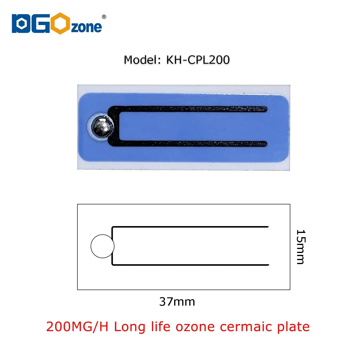 50mg 100mg 200mg 500mg Ozone Ceramic Pate for Air purifying 5PCS Long Life blue Ozone Parts Corona Discharge