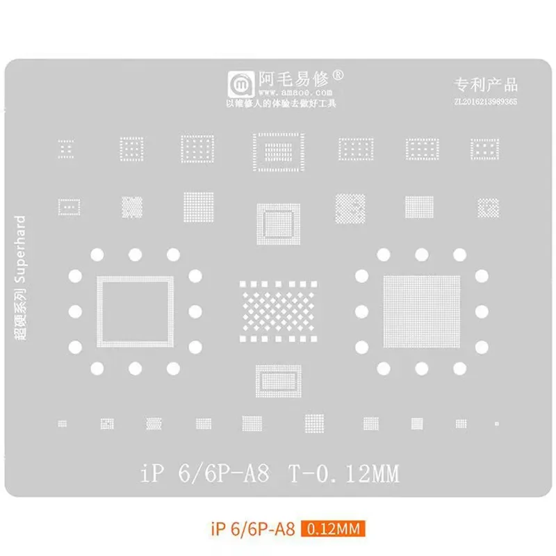 AMAOEFor iPhone 5S 6 6S/ 7 8 X XS /MAX /XR 11 11PRO/MAX 12/13 14 12/13Pro Max Tin Mesh Tools Set BGA Reballing Stencil Template