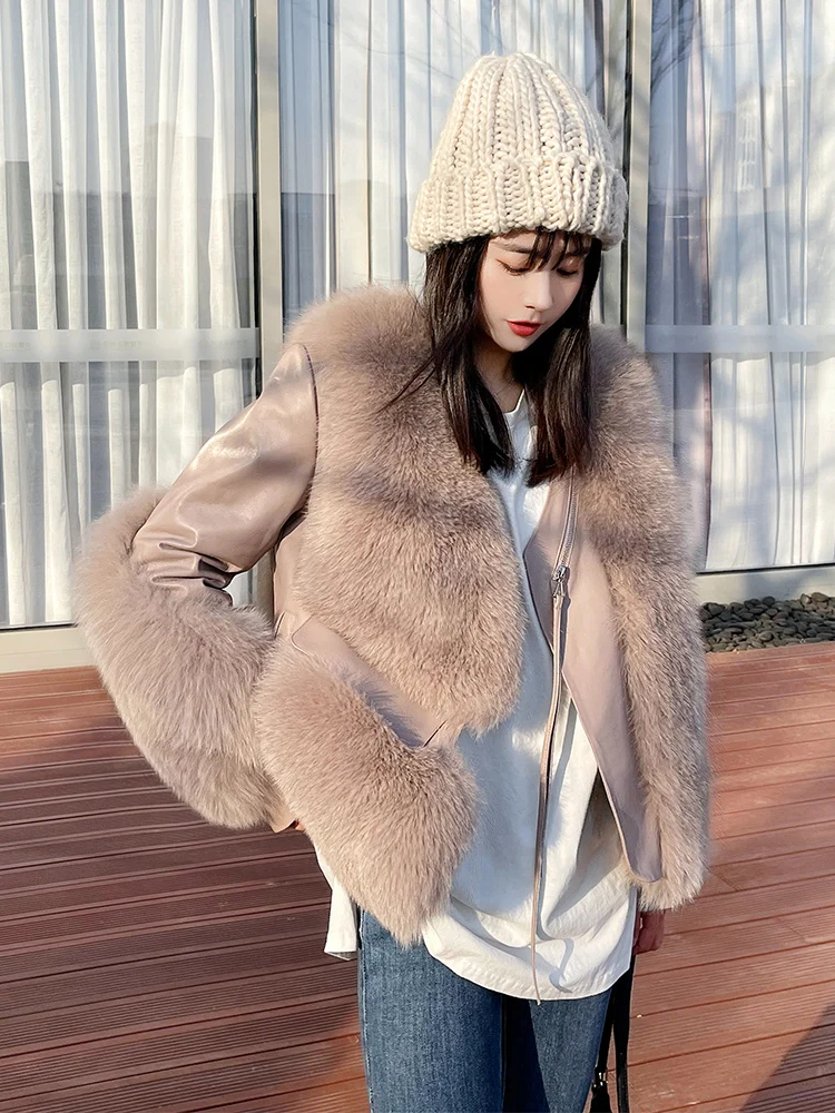 2025 ملابس نسائية تقليد فرو الثعلب معطف فضفاض شتاء جديد 1130 #3