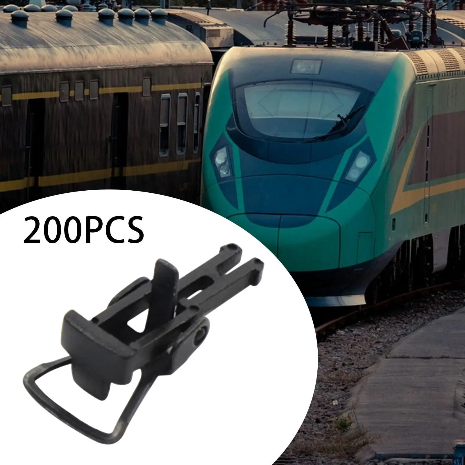 200x Train Coupler Universal Portable Hobby Train Couplers 1.8cm for 1/87 Carriages Freight Car Passenger Car DIY Accessories