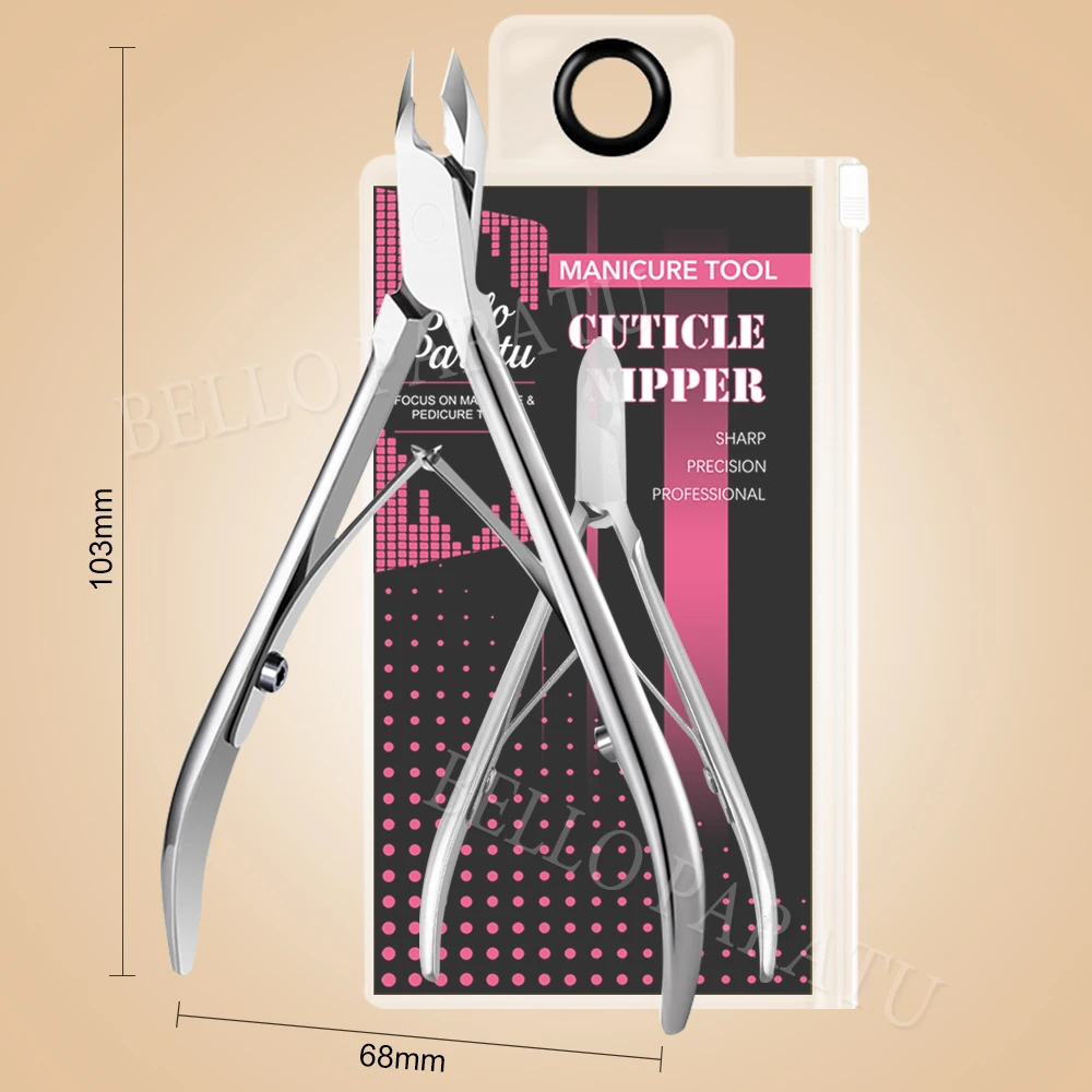 1 Uds. Pinzas para cutículas de 5mm y 3/4 mandíbulas, cortaúñas profesionales de acero inoxidable con cuchillas afiladas, herramientas de manicura para uñas