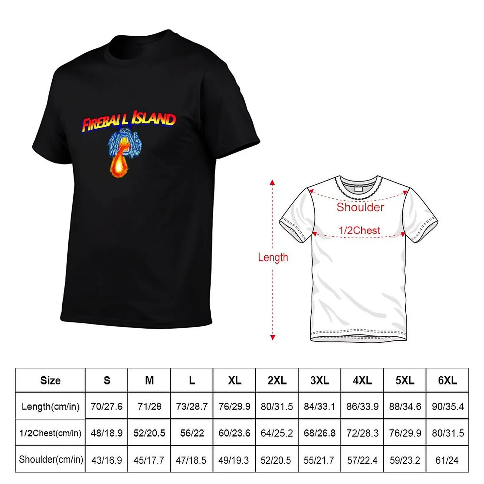 fireball island 80's board game T-Shirt Large Size Breathable Tee