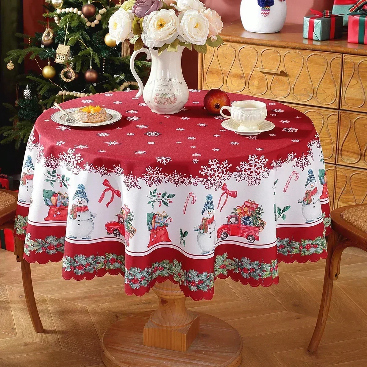 pure cotton satin pattern, rectangular restaurant  round table cloth 2024 NEW