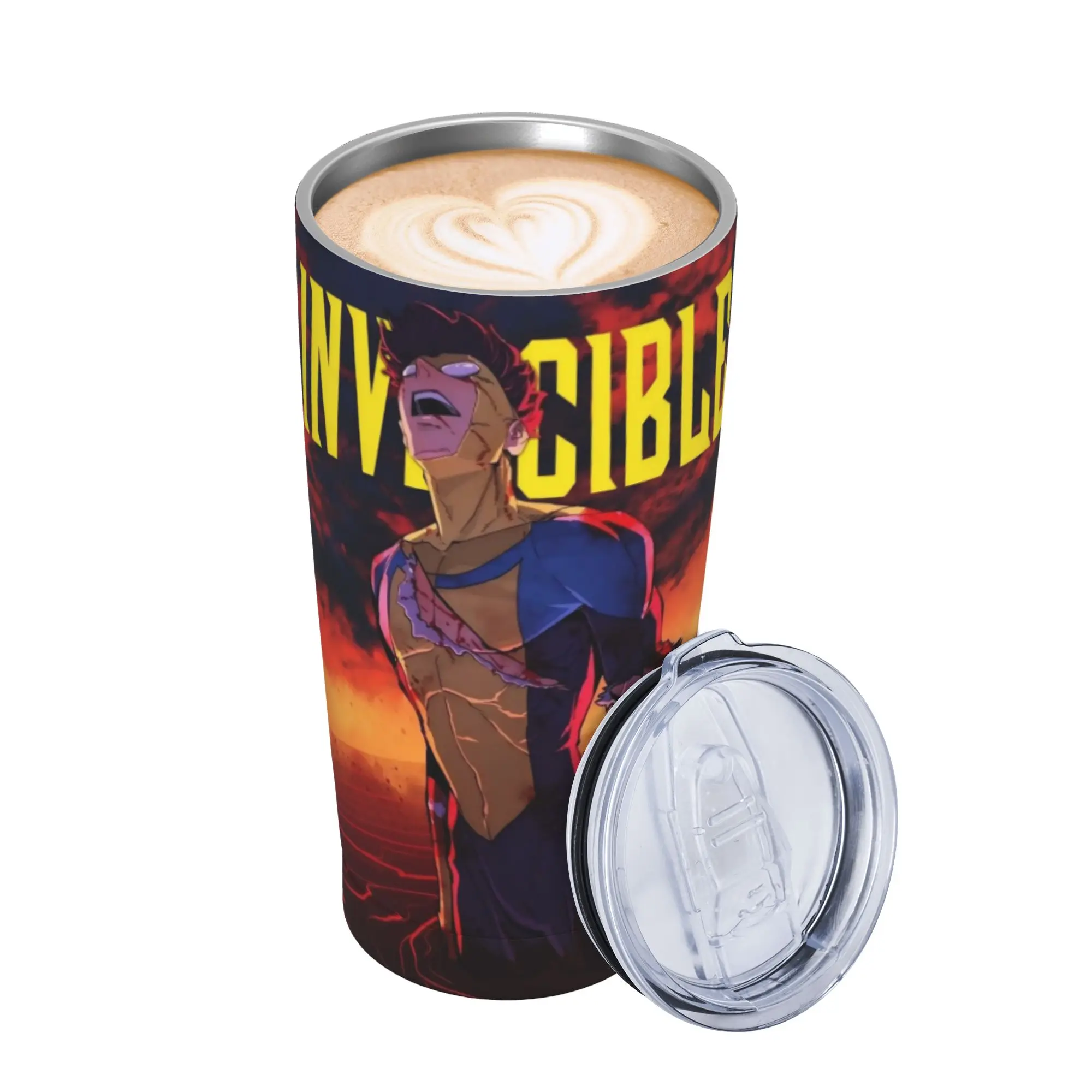 Invincibles Comic Tumbler Vacuum Insulated  Thermal Cup with Lid Straw School Mugs Hot Cold Drink 20oz