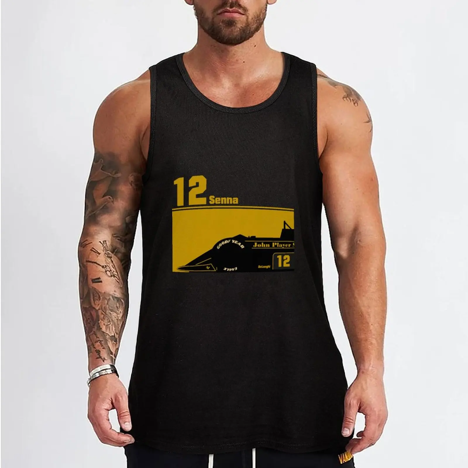 Ayrton Senna Lotus Tank Top gym top muscle t-shirt