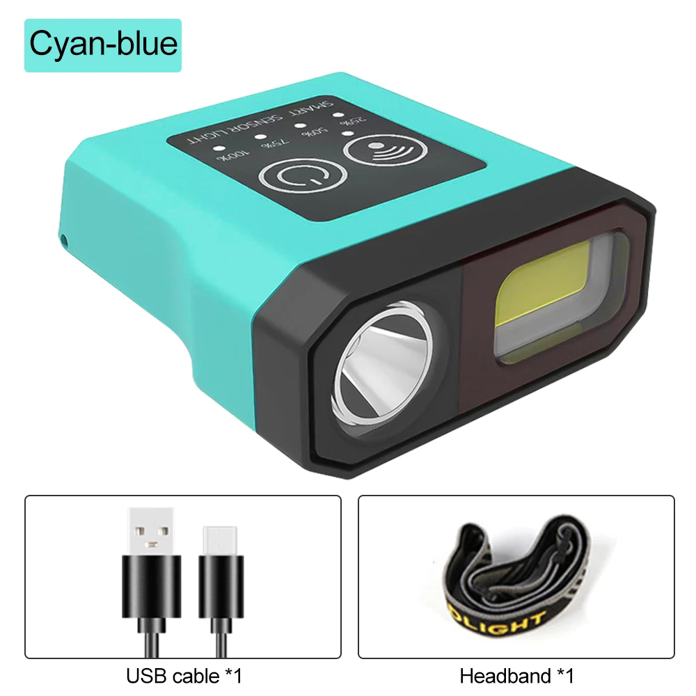 Portable LED Fishing Headlamp Induction Cap clip Lamp 1100mah Smart Sensor Cap Clip Light USB Rechargeable Camping Fishing Light