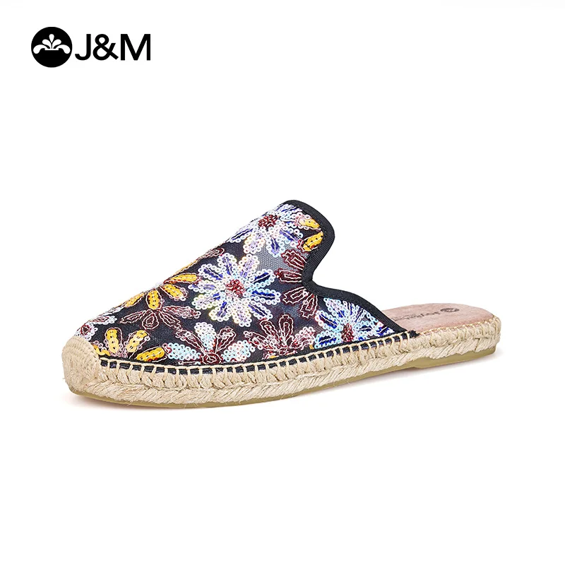 

J&M 2022, женские шлепанцы, кружевная рыбацкая обувь, эспадрильи, летние соломенные тапочки, пляжные сандалии, повседневная обувь, дышащие сабо