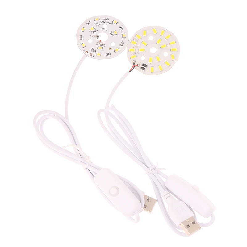 1Pc 1.5M Line Length DC5V LED Chips SMD5730 LED Lamp USB 3W Light Board Warm White Light With ON/OFF Switch Cable
