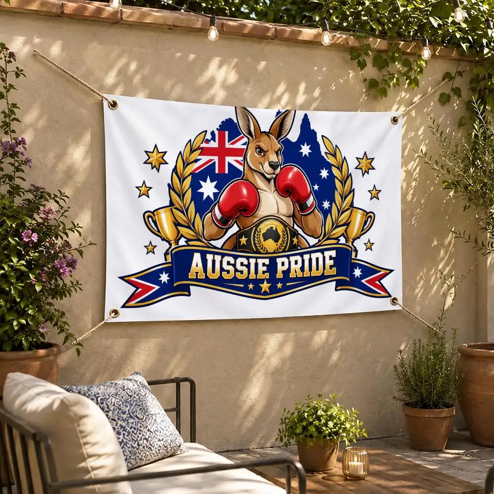 Mascot Australia Boxing Kangaroo Flags Flag Soft skin-friendly Durable Outdoor party Home living room bedroom Decoration