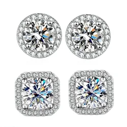 DISINIYA Color Earrings Mosonite Earring Square Bag Earrings marry Jewelry simple and fashionable party, Valentine's Day gift