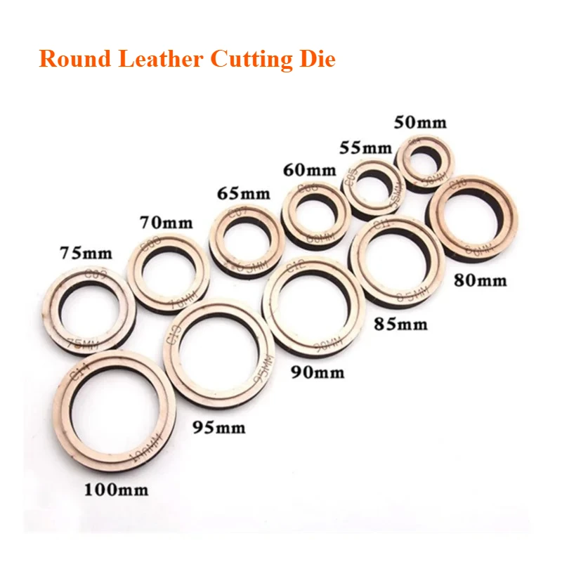 Round Leather Cutting Die 50-100mm, DIY Coaster Making Steel Rule Die, Multi Sizes Leathercraft Template Punch Cutter 1Pcs
