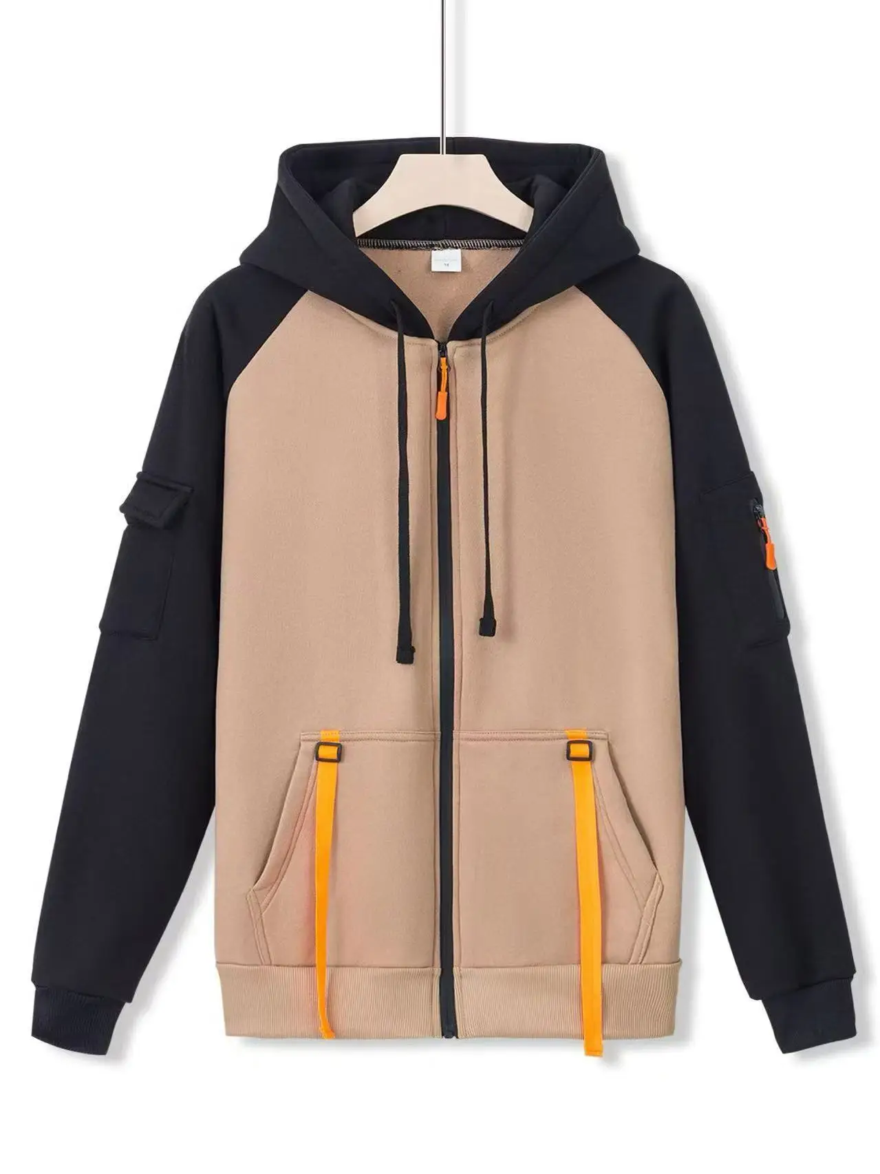 

Balaclava Men Zip Hoodie Winter Warm Casual Sweatshirt Y2K with Hooded Face Mask Zipper Design Sports Jacket Outdoor Activities