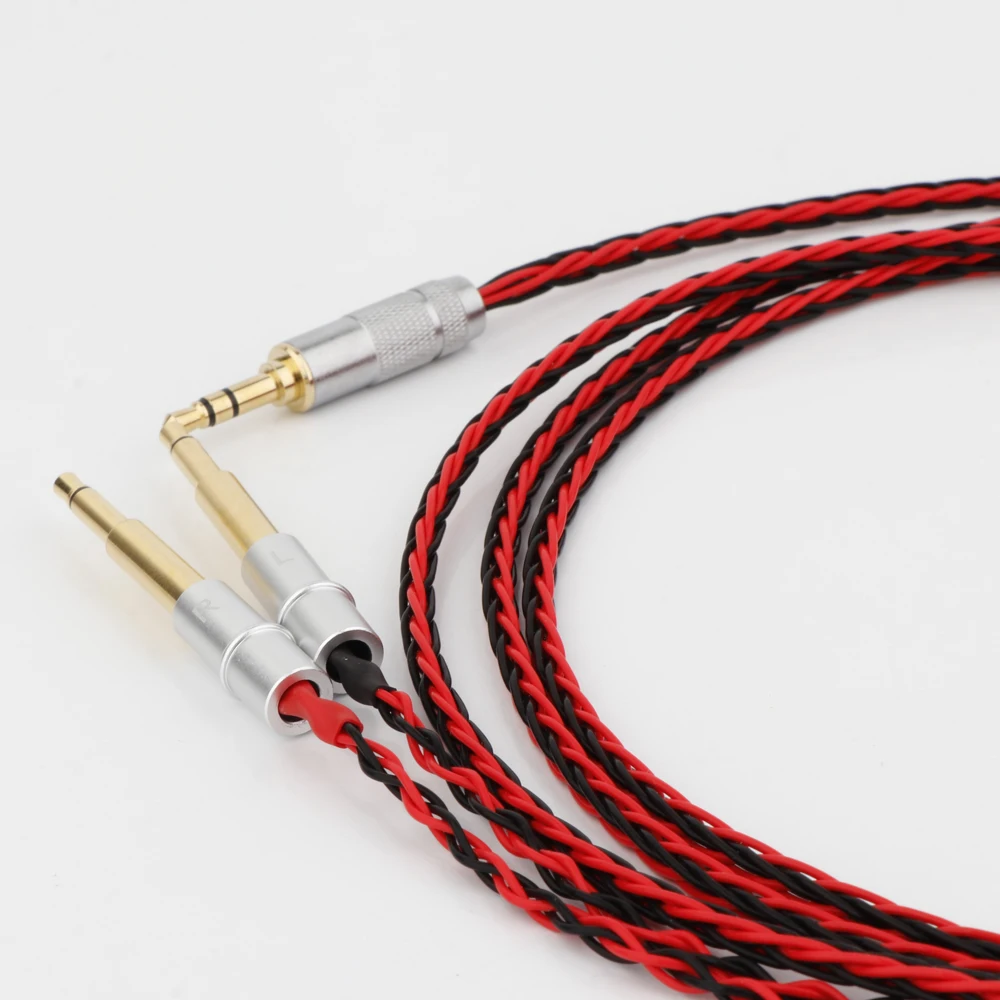 8 الأساسية الأحمر + الأسود نسج 7N OCC الفضة تصفيح كابل ل Meze 99 الكلاسيكية NEO NOIR سماعة سماعة كابل ترقية الخط