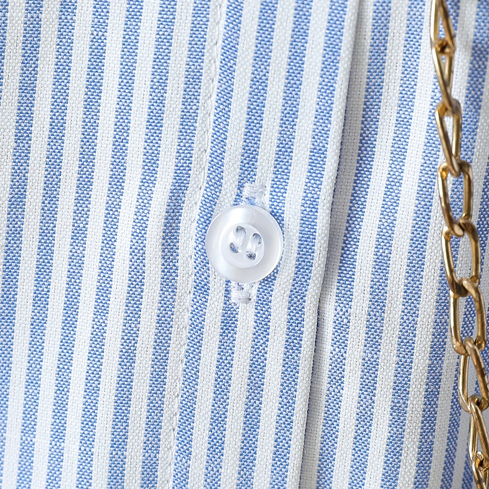 Gestreifte Bluse für Kleinkinder (2-6 Jahre) mit Herz-Stickerei, Peter-Pan-Kragen und Puffärmeln, Kinder-Frühlings-Herbst-Shirt – Detail 6