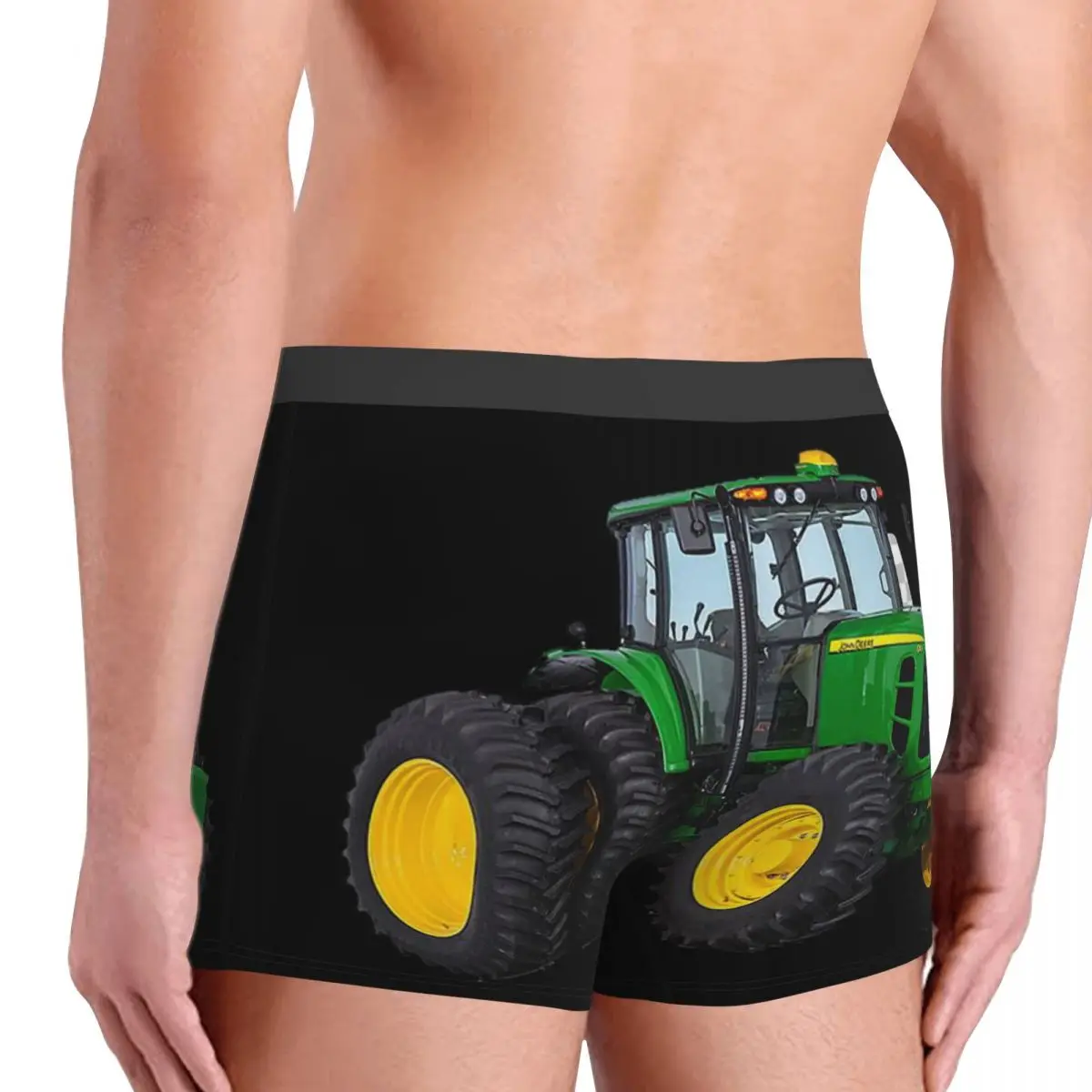 Green Distracted By Tractors Men's Boxer Briefs special Highly Breathable Underwear Top Quality 3D Print Shorts Birthday Gifts