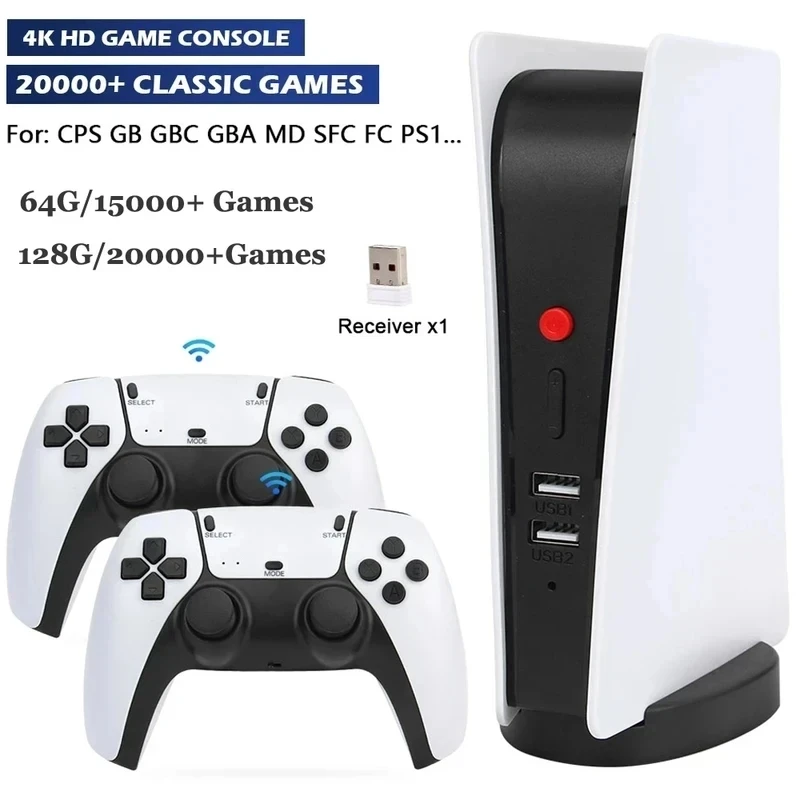 NEW M5 Retro Video Game Console Classic PS1/FC/GBA Dual Wireless HDMI HD Built in 20000+ 4K Output Gifts