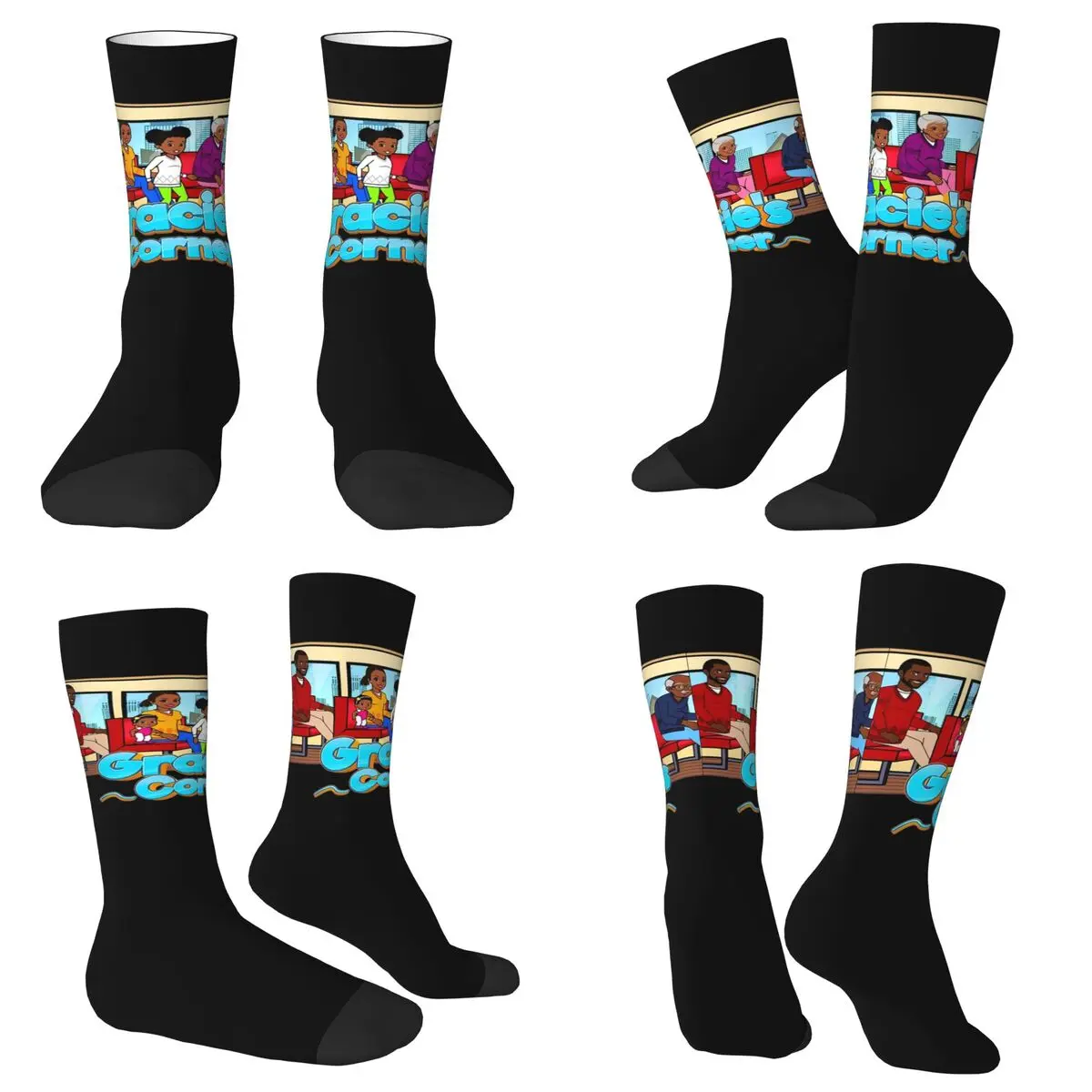 جوارب Gracies Family Corner اللطيفة لأغنية Phonic جوارب Harajuku عالية الجودة جوارب طويلة لجميع المواسم هدية عيد ميلاد للجنسين