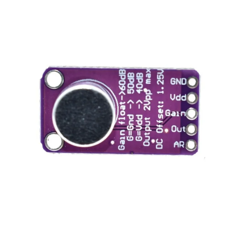 AGC Microphone Amplifier Board Module, Auto Gain Control for Arduino, Programmable Attack and Release Ratio, Low THD, MAX9814