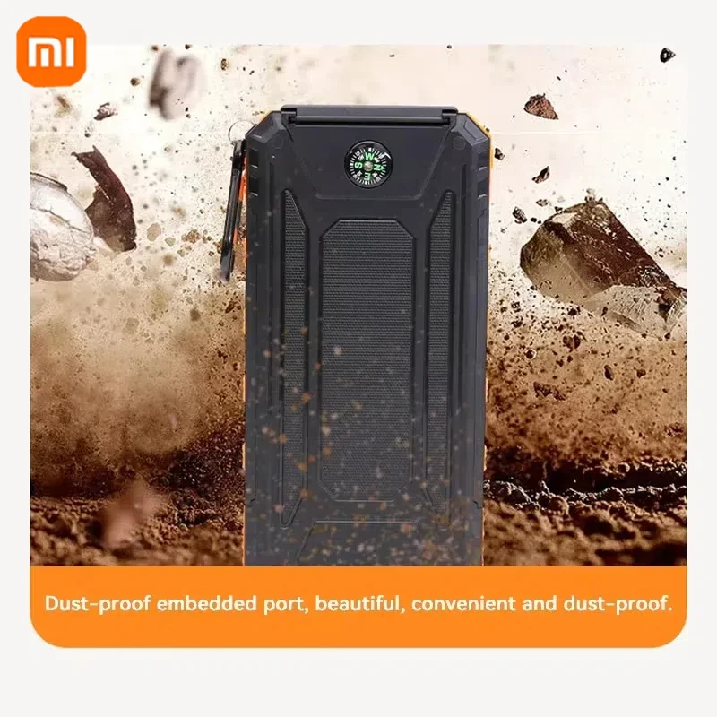 Power Bank tenaga surya 20000mah, berkemah luar ruangan portabel tahan air energi surya Output perangkat kekuatan matahari untuk Iphone Xiaomi Samsung ﻿