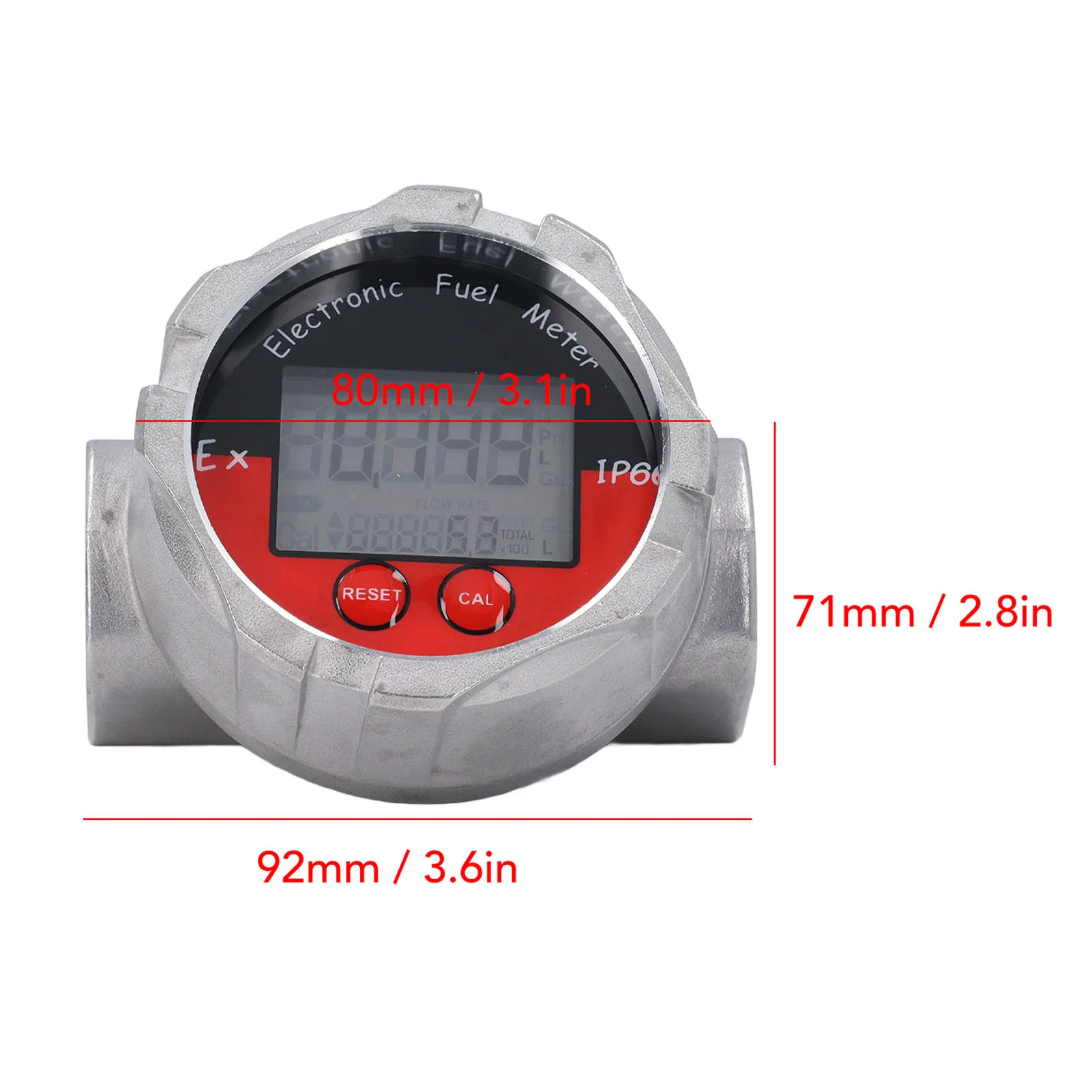 Digital Turbine Flowmeter Energy Saving High Accuracy LCD Display Screen 10‑100LPM 1 Inch  Meter for Diesel Gasoline Water