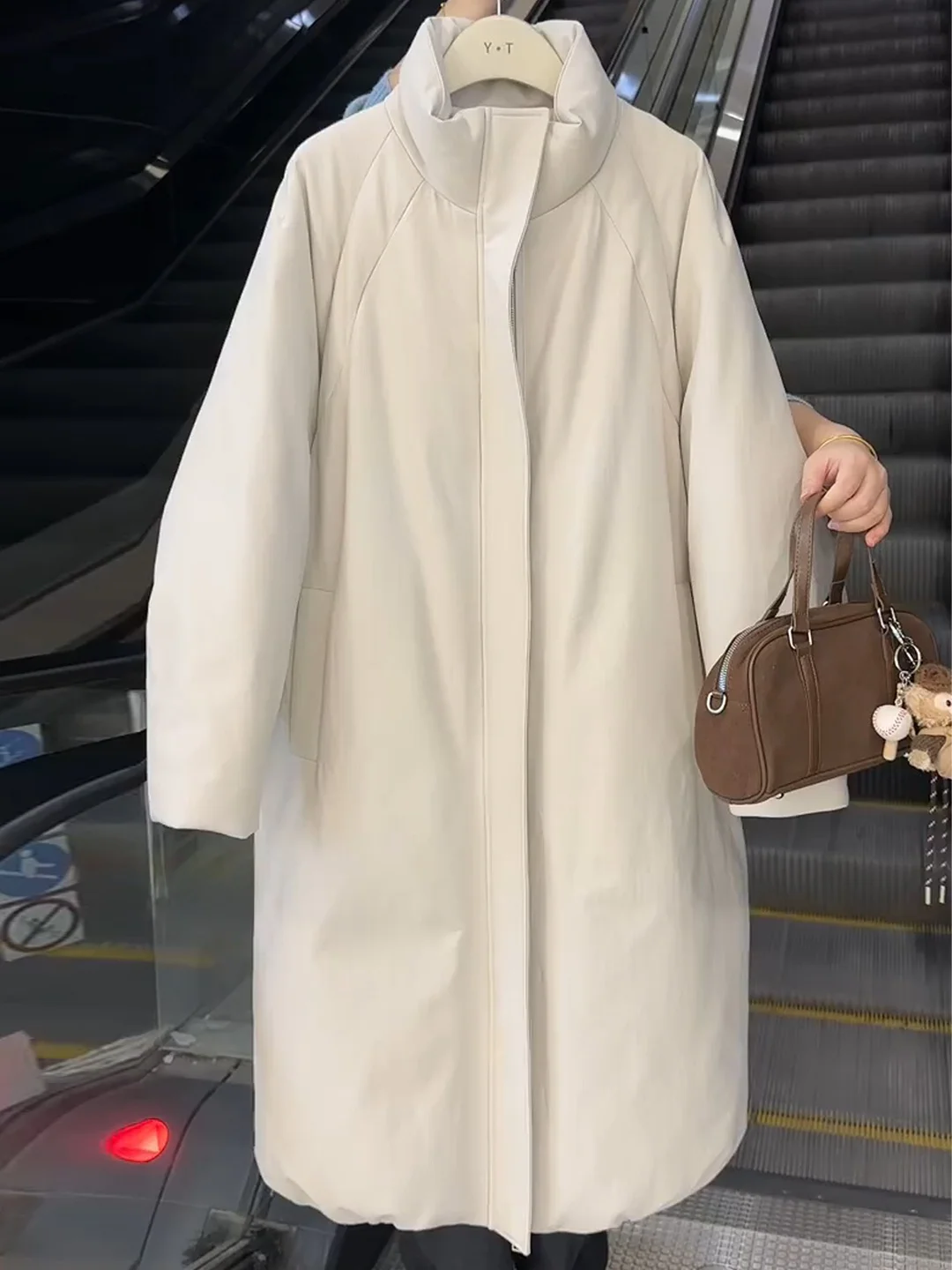 

Длинное женское зимнее пальто с воротником-стойкой, простое, теплое, с высокой талией, длинными рукавами, на молнии, цветное, верхняя одежда