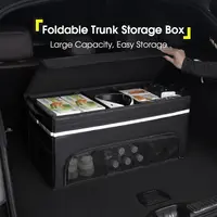 Caja de Almacenamiento Plegable Universal para Maletero, Impermeable, de Tela Oxford, Doble Capa, Gran Capacidad, Organizador de Auto para Camping y Pesca