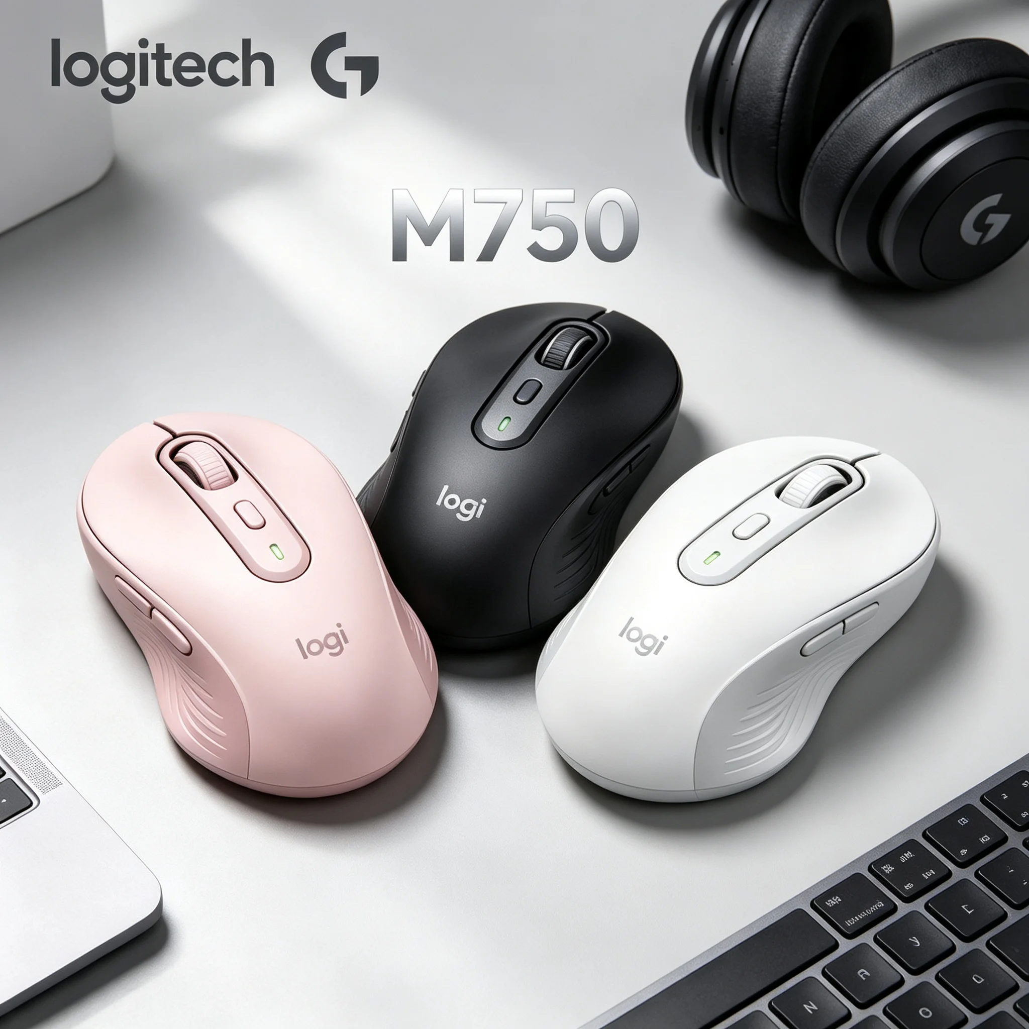 Logitech Signature M750 Reliable Connection Mouse Silent Clicks Mice For Office Worker Light Gamer Mac Laptop