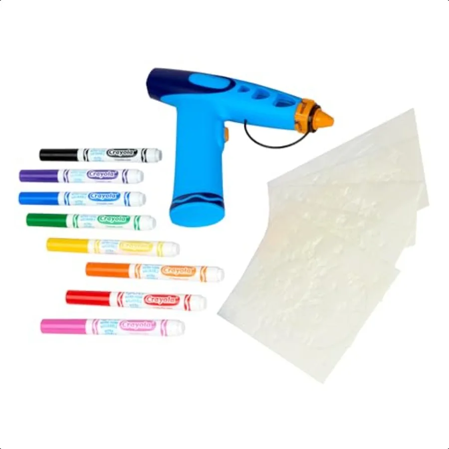 Marker Airbrush Spray Art Kit Batteriebetriebenes Sprühgerät mit 8 waschbaren Markern 5 Schablonen Feiertags-DIY-Bastelset ab 6 Jahren