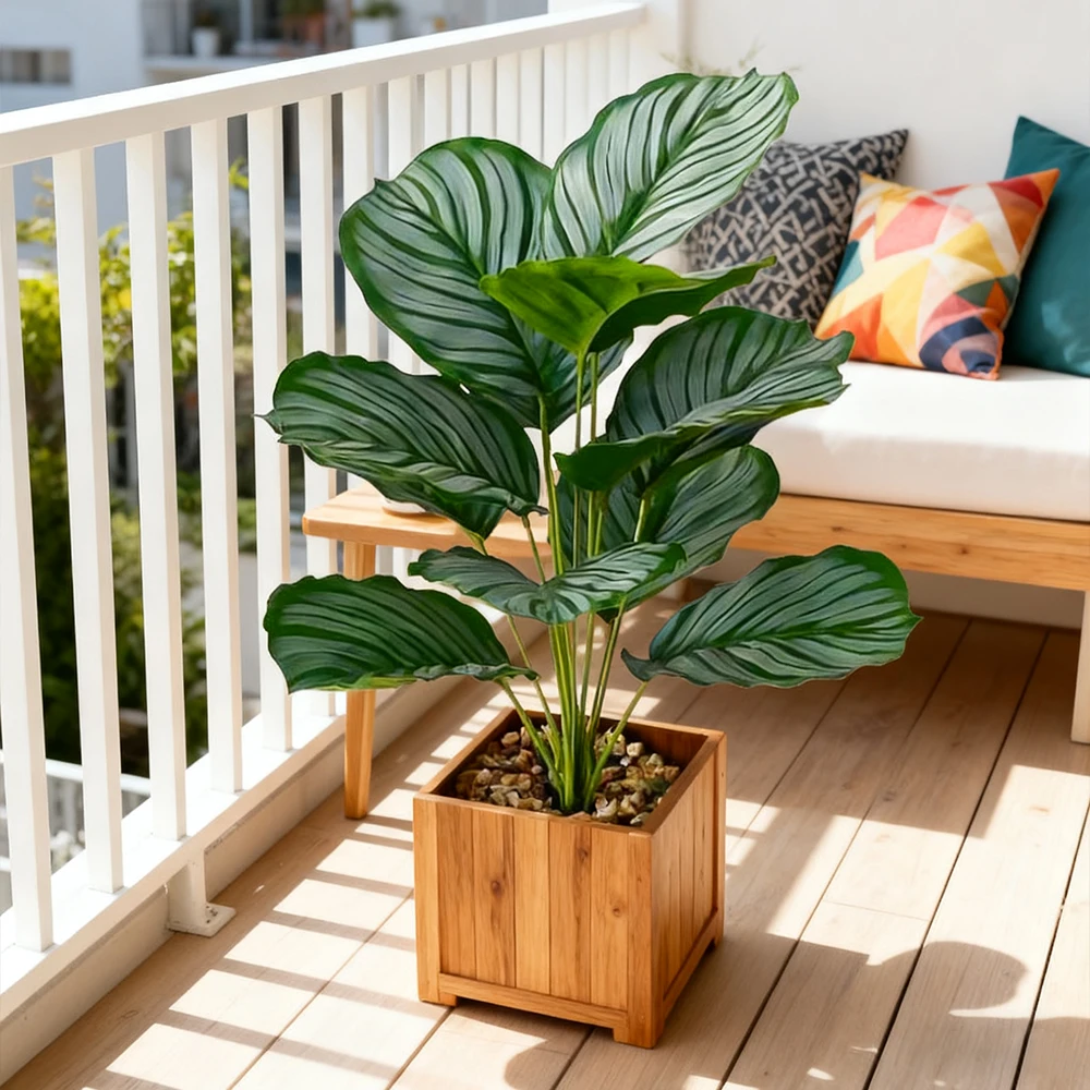 Palmera Artificial de 40cm, plantas de Monstera falsas, hoja de plástico Tropical sin maceta, ramo de plantas falsas para decoración de fiesta en el jardín del hogar