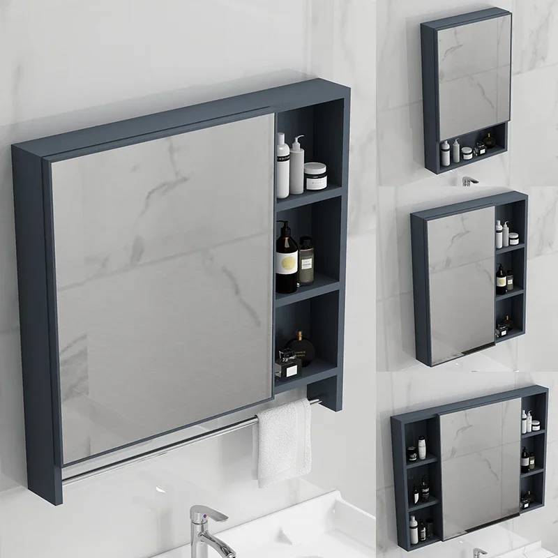 Nordic mirror cabinet, mirror box, space aluminum cabinet combination, separate storage box, bathroom wall-mounted stor