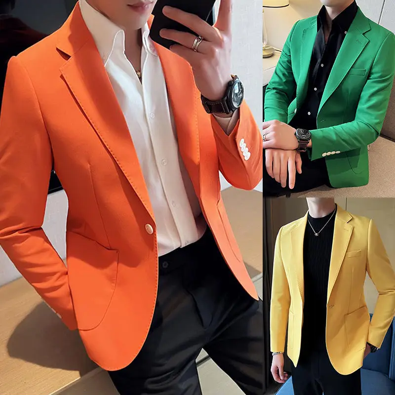 

2-A7 Yuppie small suit men's slim fit Korean style trendy handsome high-end casual sisuit top spring and autumn British style ja