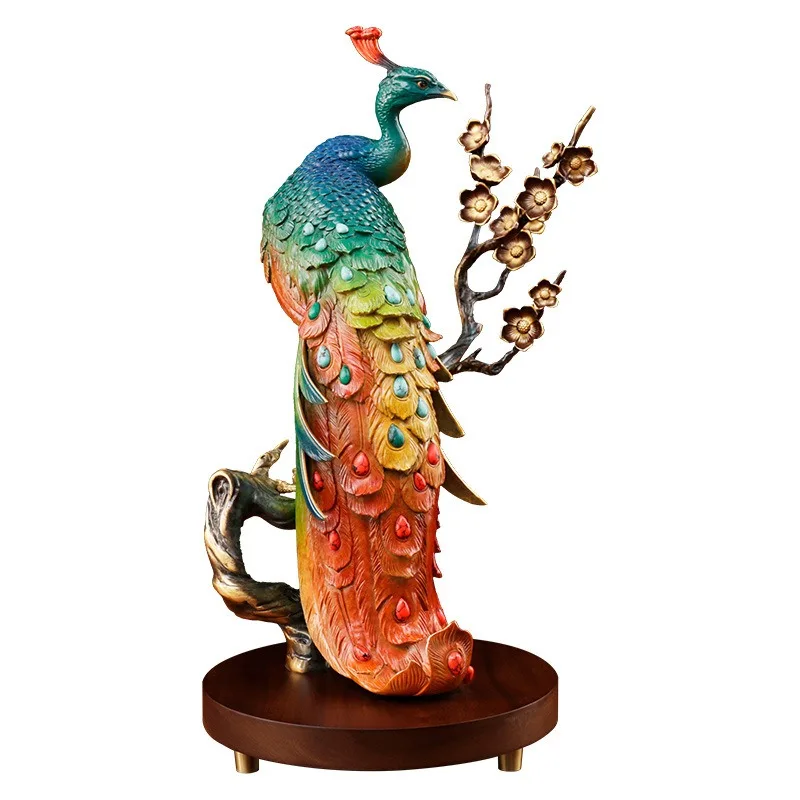 Copper peacock ornament, light luxury office, living room, entrance opening, housewarming, girlfriends and friends gifts