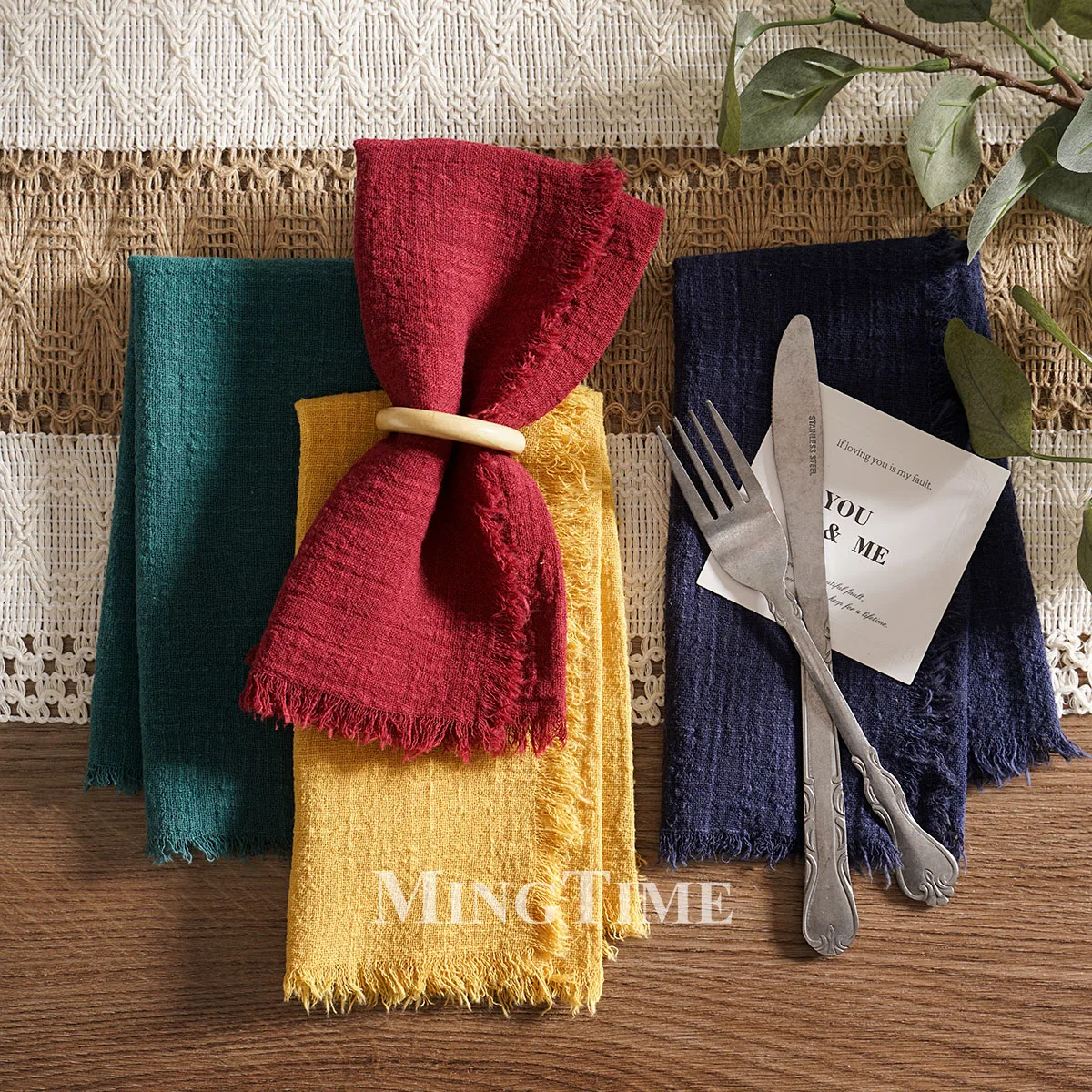 10-40pcs Napkins Cloth 42x42cm Rustic Cotton Gauze Tea Towel Dining Place Mats Wedding Restaurant Supply Linen Table Decor