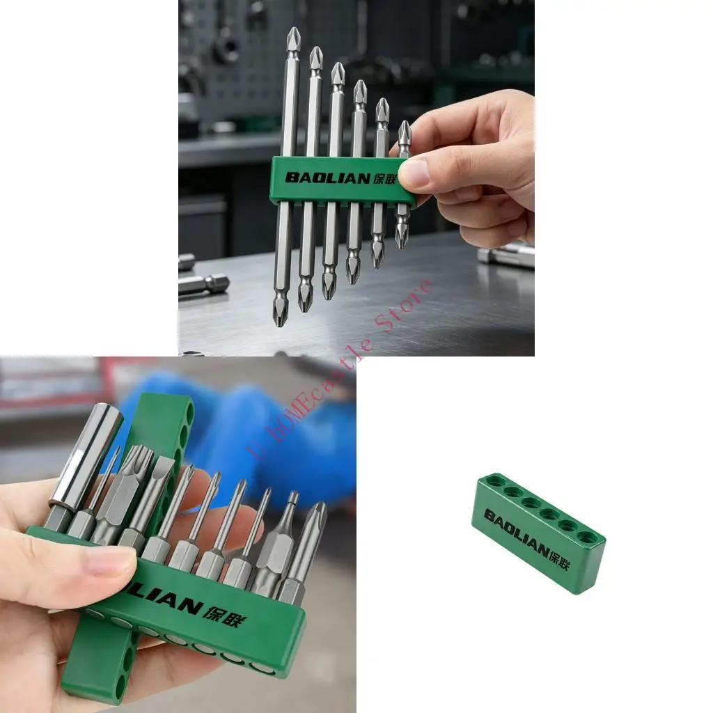 63HF Industrial Plastic Screwdriver Bit Storage Case for Tool Organization