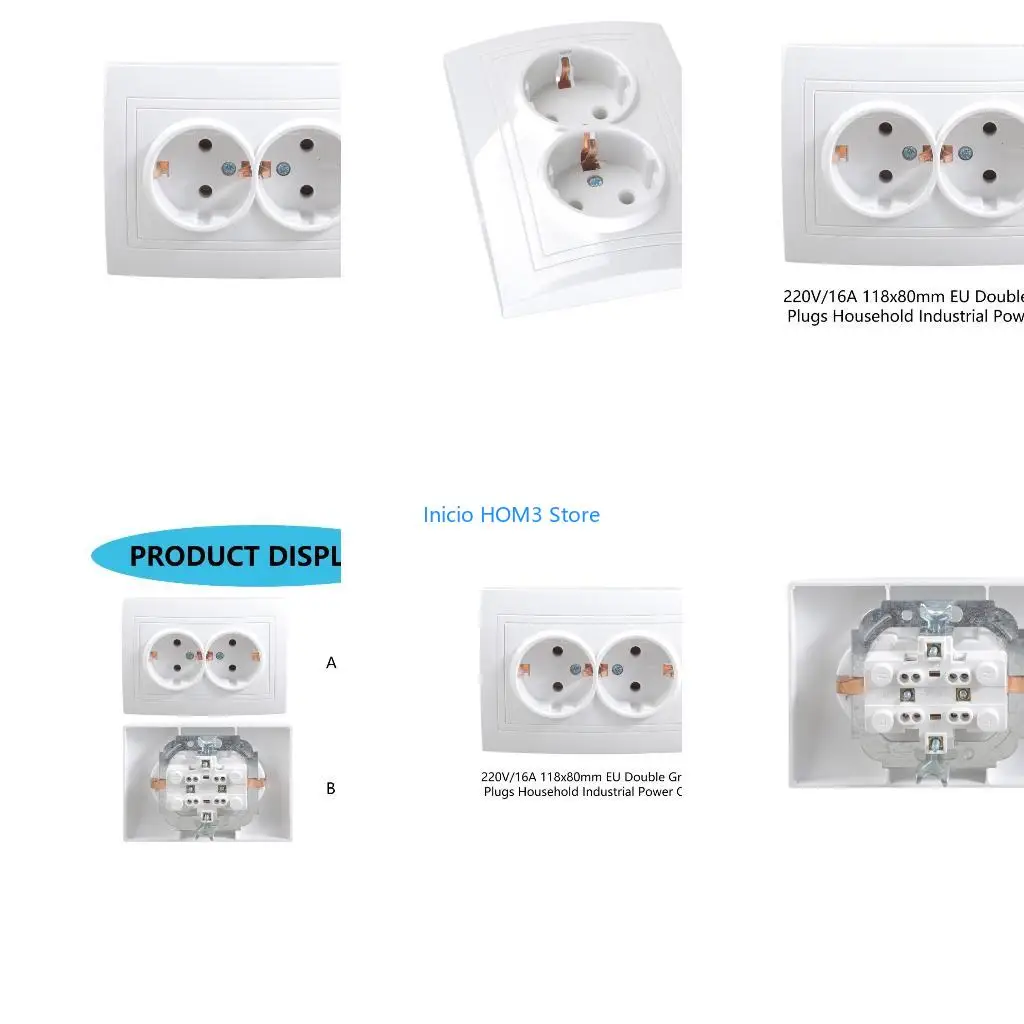 A5YD Reliable 220-265V Double ground Power Plugs  Suitable for All European Plugs