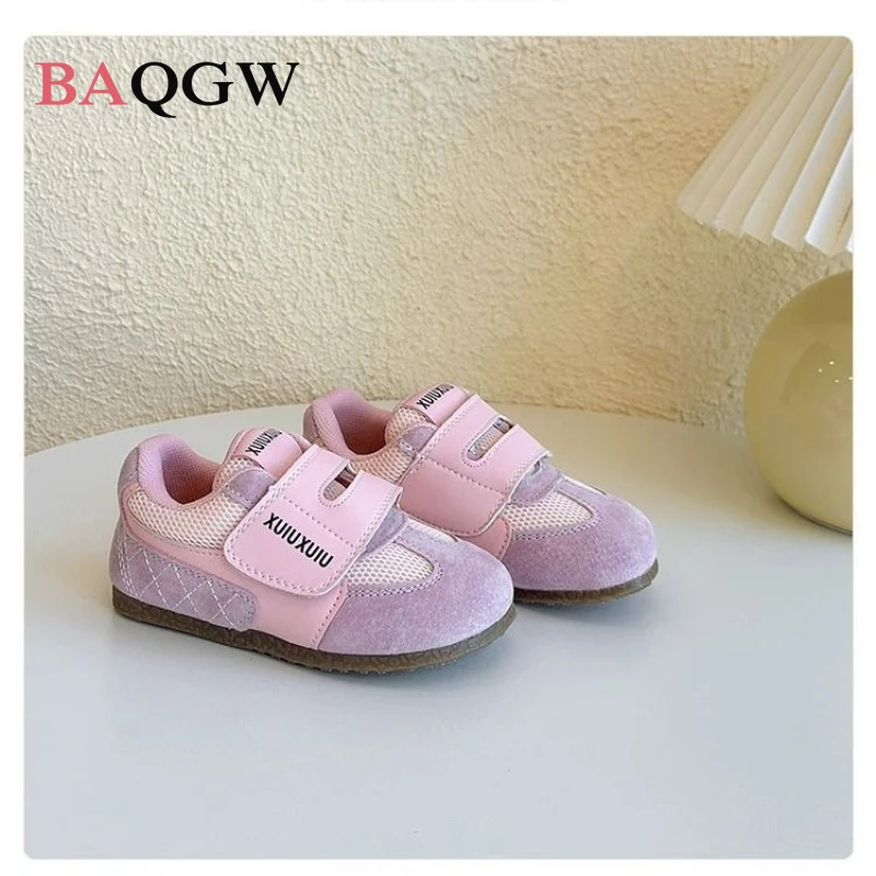 

Spring New Arrival Comfortable Suede Mesh Kids Sneakers Adjustable Strap Non-Slip Sports Shoes for Boys Girls Walking