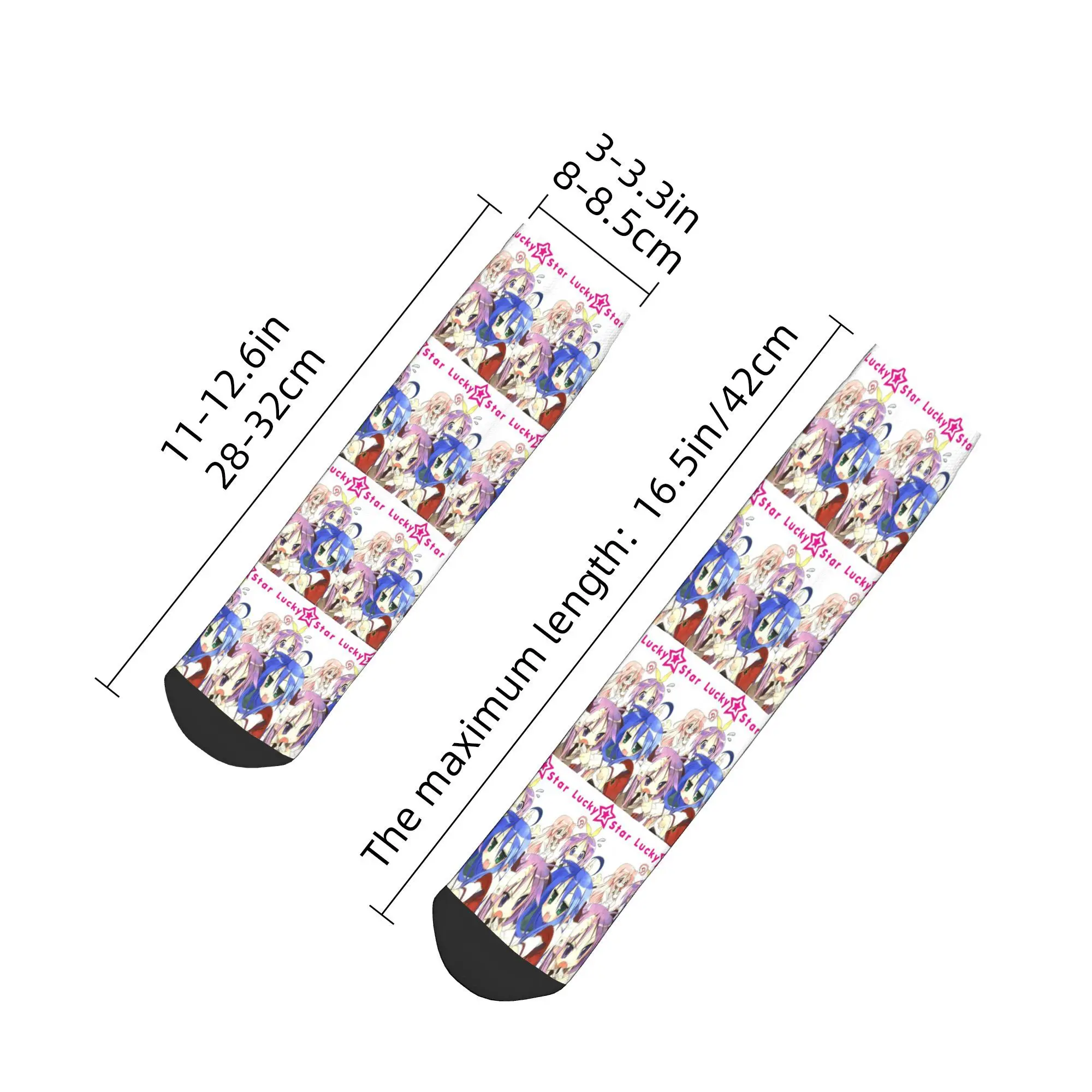ถุงเท้าลายอนิเมะ Lucky Star สไตล์ฮาราจูกุ ซึมซับเหงื่อได้ดี ใช้ได้ทุกฤดู ของขวัญคริสต์มาสสำหรับผู้ชายและผู้หญิง